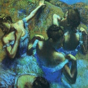 Edgar Dega plave balerine štampa na platnu home dekor