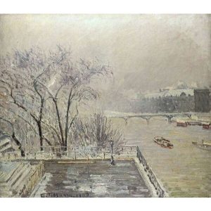 Camille Pissarro Pisaro luvre zima sena jutro svitanje slika na kanvas platnu home dekor slike na zidu