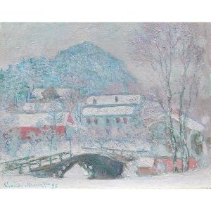 Klod Mone sandviken selo zima štampa na platnu kanvas reprodukcije slike na zidu