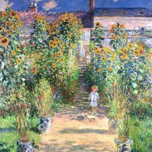 Klod Mone bašta štampa na platnu home dekor