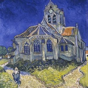 Van Gog crkva u overu reprodukcije slike na kanvas platnu home dekor na zidu