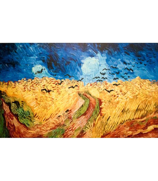 Van-Gog-zitna-polja-sa vranama-stampa-na kanvasu Van Gog žitna polja vrane reprodukcije slike na kanvas platnu home dekor na zidu